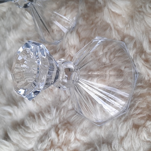 Vintage Clear Glass Shannon Ireland Candlestick Holders - pair - Picture 3 of 5